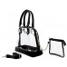 Clear PVC Tote -  Small Bowling Bag w/ Detachable Strap - Black - BG-TM6-5388BK