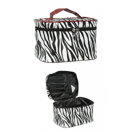 Cosmetic Purse - 12 PCS Zebra Print - BG-412ZE-BKRD