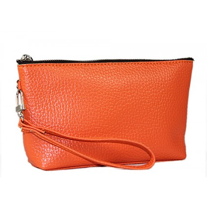 Cosmetic Bags - 12 PCS w/ Wristlet - Orange - BG-HD1445OR
