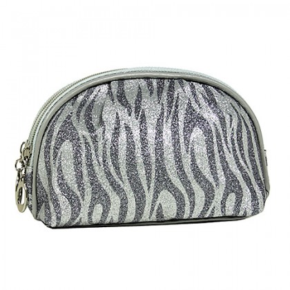 Cosmetic Purse - 12 PCS Glitter Zebra Print - BG-HM00057S