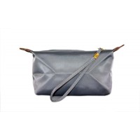 Nylon Cosmetic Bags - 12 PCS w/ Wristlet - Gray - BG-HM1006GY