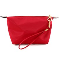 Nylon Cosmetic Bags - 12 PCS w/ Wristlet - Red - BG-HM1006RD
