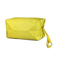 Rectangle Nylon Cosmetic Bags - 12 PCS w/ Wristlet - Yellow - BG-HM1007YL