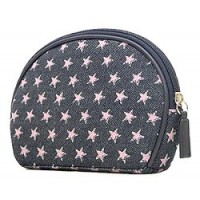Denim Pink Star Cosmetic Bag - 12 PCS - BG-PI026CPK