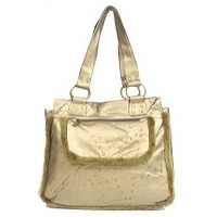 Shearling Handbag w/ Studs - Metallic Gold - BG-1744BZ