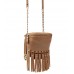 Shoulder/ Messenger Bag Accent With Fringes - Brown - BG-FN4153BN