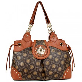 Monogram Satchel - Coffee -BG-1118COF