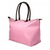 Nylon Large Shopping Tote w/ Leather Like Handles - Pink -BG-HD1293PK