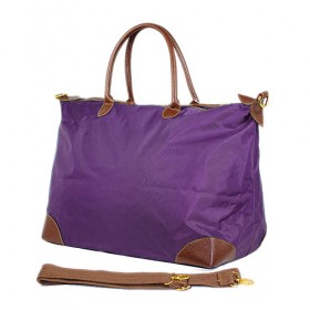 Nylon Large Shopping Tote w/ Nylon Shoulder Strap - Purple - BG-HD1294PU