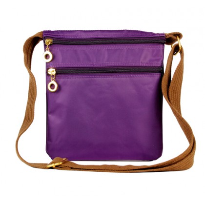 Nylon Messenger Bag - Purple -BG-HD1851PU