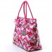 Quilted Cotton Shopping Tote Bag - 12 PCS Owl & Chevron Printed - Pink - BG-OW303PK