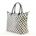 Shopping Tote w/ Polka Dots Print - White - BG-101319W