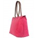 Nylon Large Shopping Tote w/ Leather Like Handles - Fuchsia - BG-HD1293FU