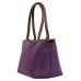 Nylon Small Shopping Tote w/ Leather Like Handles - Purple - BG-HD1361PU