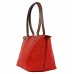 Nylon Medium Shopping Tote w/ Leather Like Handles - Red -BG - HD1641RD