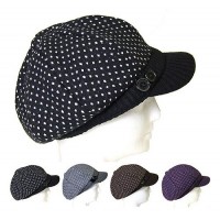 12 pcs Dotted Cabbie Hats - Assorted Colors - HT-8190-12