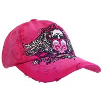 Embroidery Tattoo Cap – 12 PCS American (Washed Cotton) - Hot Pink - HT-BSA100HP