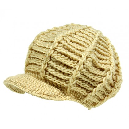 Cap – 12 PCS Crochet Cap - Cream - HT-H1256CM