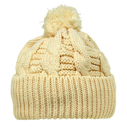 Cap – 12 PCS  Knitted Beanie w/ Pom Pom - Cream - HT-H1285CM