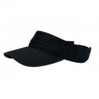 Visor Hats – 12 PCS Cotton Will W/Velcro Adjustable - Black Color - HT-4056BK