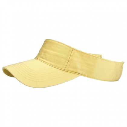 Visor Hats – 12 PCS Cotton Will W/Velcro Adjustable - Butter Color - HT-4056BUT