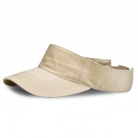 Visor Hats – 12 PCS Cotton Will W/Velcro Adjustable - Khaki Color - HT-4056KA