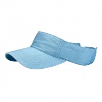 Visor Hats – 12 PCS Cotton Will W/Velcro Adjustable - L. Blue Color - HT-4056LBL