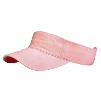 Visor Hats – 12 PCS Cotton Will W/Velcro Adjustable - L. Pink Color - HT-4056LPK