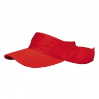 Visor Hats – 12 PCS Cotton Will W/Velcro Adjustable - Red Color -HT-4056RD