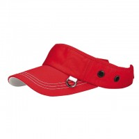 Visor Hats – 12 PCS Cotton Will W/Velcro Adjustable -  Red Color - HT-4057RD