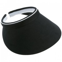 Visor Hats – 12 PCS Cotton Twill Clip-on  w/ Terry Cloth Sweatband.- HT-4120BK