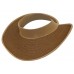 The Lady's Packable Straw Sun Visor Hats – 12 PCS Adjustable - 3.5 Inches - Brown - HT-ST159BN