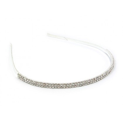 Headband - 12 PCS Two Rows Rhinestones Headband - HB-6581