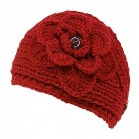 Headwraps / Neck Warmer – 12 PCS Crochet w/ Rhinestone Button - Red Color - HB-15-1ST-RD