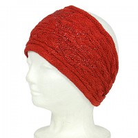 Headwraps / Neck Warmer – 12 PCS Knitted Headband W/Rhinestoned - Red Color - HB-YJ20RD