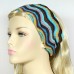 Headwraps / Neck Warmer – 12 PCS Knitted Zigzag Print - Turquoise - HB-YJ73TQ