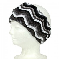 Headwraps / Neck Warmer – 12 PCS Knitted Zigzag Print - Gray - HB-YJ73GY