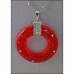 Necklace – 12 PCS Jelly Look Loop Charm NE w/ Paved Crystals - Red - NE-AACN6308H