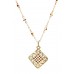 Necklace & Earrings Set – 12 Estate Gold Tone W/Clear Square W/Earring Set - NE-MS3172GTO