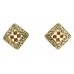 Necklace & Earrings Set – 12 Estate Gold Tone W/Clear Square W/Earring Set - NE-MS3172GTO