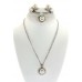 Gift set: 12 Pearl Necklace + Earring + Ring Set - NE-NS6072W