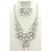 Necklace & Earrings Set – 12 Rhinestone/ Glass Stone Bib Design Necklace + Earring Set - NE-12246