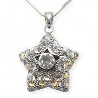 Necklace – 12 PCS Swarovski Crystal Pave Star Necklace - Clear - NE-2374CL