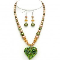 Necklace & Earrings Set – 12 Murano Glass Necklace & Earrings Set - NE-AACDS1904F