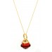 Necklace – 12 PCS Gold Tone Chain Power Ring - Red - NE-ACQN4759H