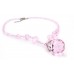 Necklace – 12 PCS Pink Crystal Necklace w/ Crystal Pendant - NE-BAS028PK