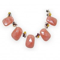 Necklace – 12 PCS Genuine Stone Necklace W/ Beads - NE-N2504CQ