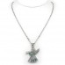 Necklace – 12 PCS Rhinestone Angel Charms Necklaces - Multi- NE-JN4331MT