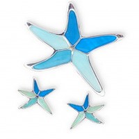 Necklace & Earrings Set – 12 Mother of Pearl Sea Star Pendant & Earrings Set - NE-MCE1151SM