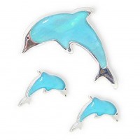 Necklace & Earrings Set – 12 Mother of Pearl Dolphin Pendant & Earrings Set - NE-MCE1153SM